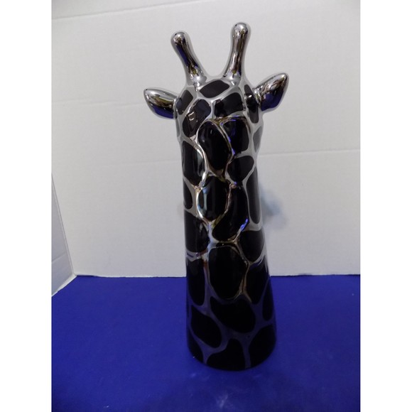 NEW Modern Silver Black Giraffe Figurine Statue FF Fitz Floyd Style - Picture 3 of 4